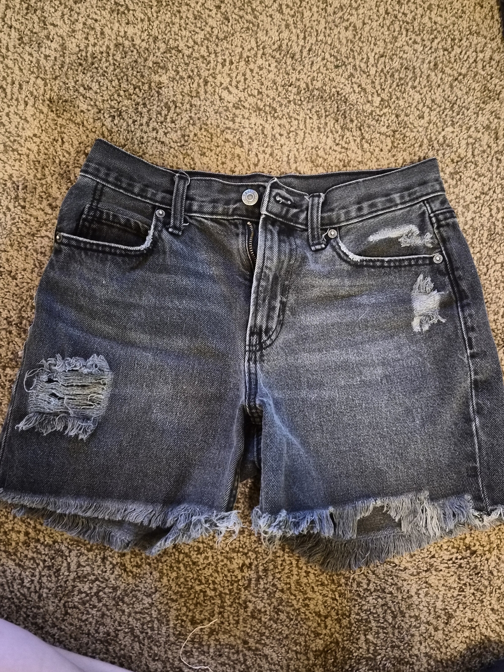 Old Navy Black Distressed Frayed Hem Jean Shorts